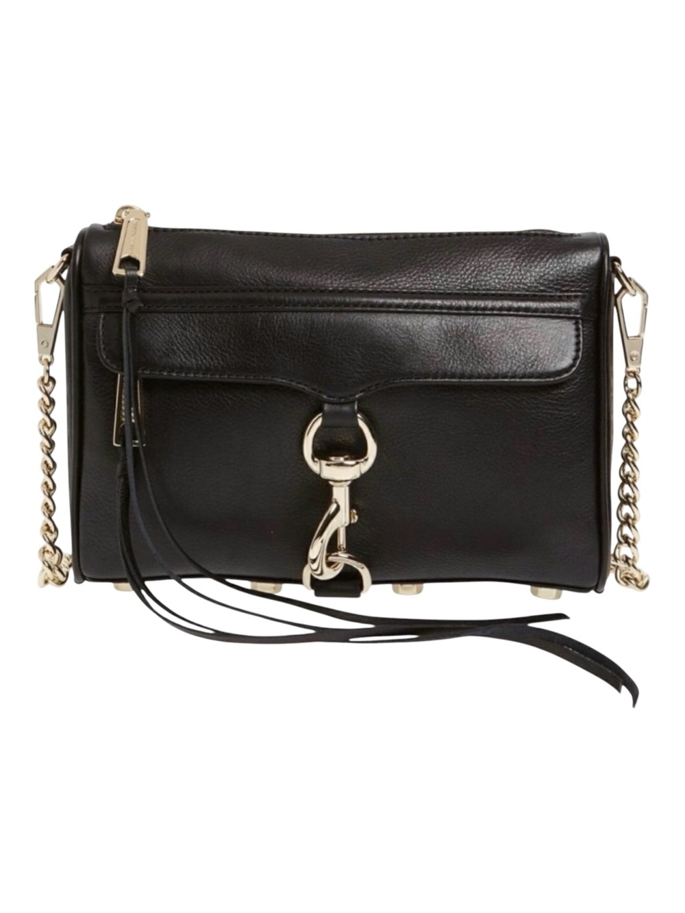 REBECCA MINKOFF Black & Gold MAC Crossbody Bag